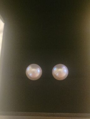 Large White Pearl Stud Earrings